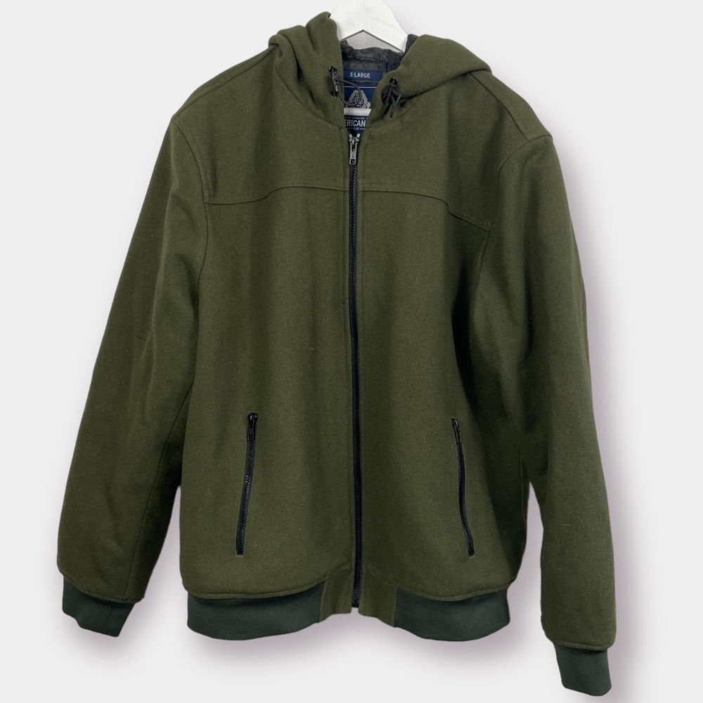 NEW American Rag CIE Wool Blend Coat Army Green Olive Size XL